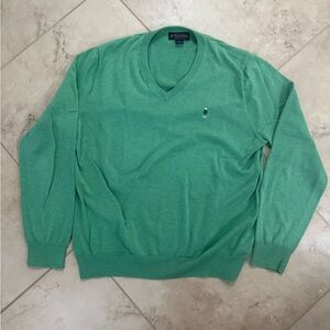 Brooks Brothers Classic Green V-Neck Sweater